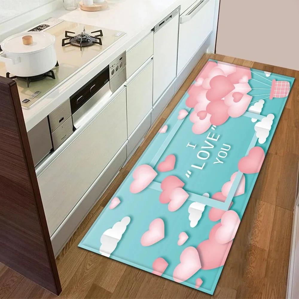 Romantisches Liebesmuster Hausküche Bodenmatte Türdekoration Bodenmatte