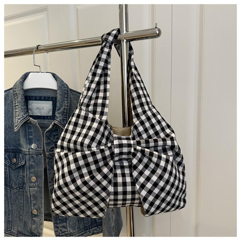 Underarm Vest Bag Versatile Retro Plaid Shoulder Bag Women'S Shoulder Bag Large Capacity For Travel Shopping Dating