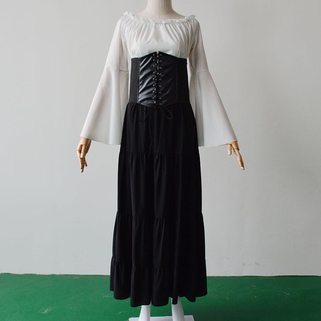 Women Gothic Floor Length Cosplay Retro Long Gown Dress