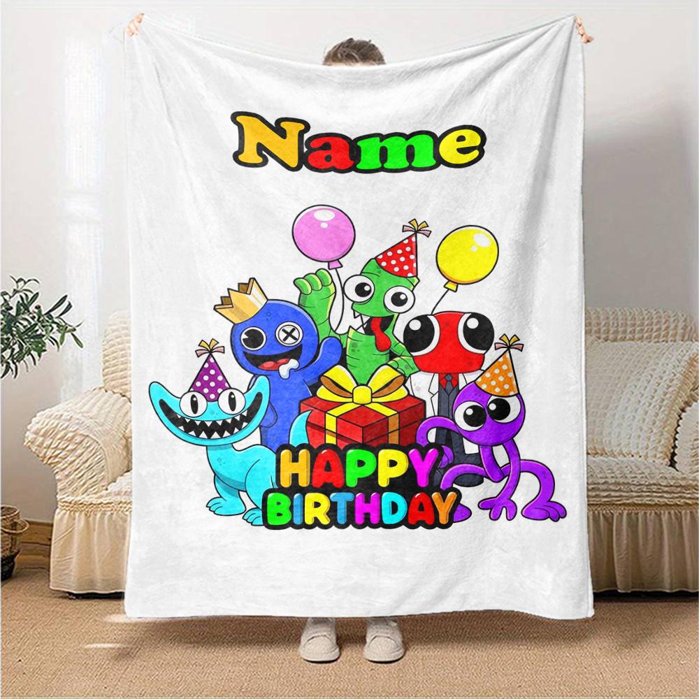 Custom Name Garten of Banban Theme Printed Blanket - Perfect for Couch, Bed, Travel & Outdoor Use | Machine Washable, Cozy & Durable.
