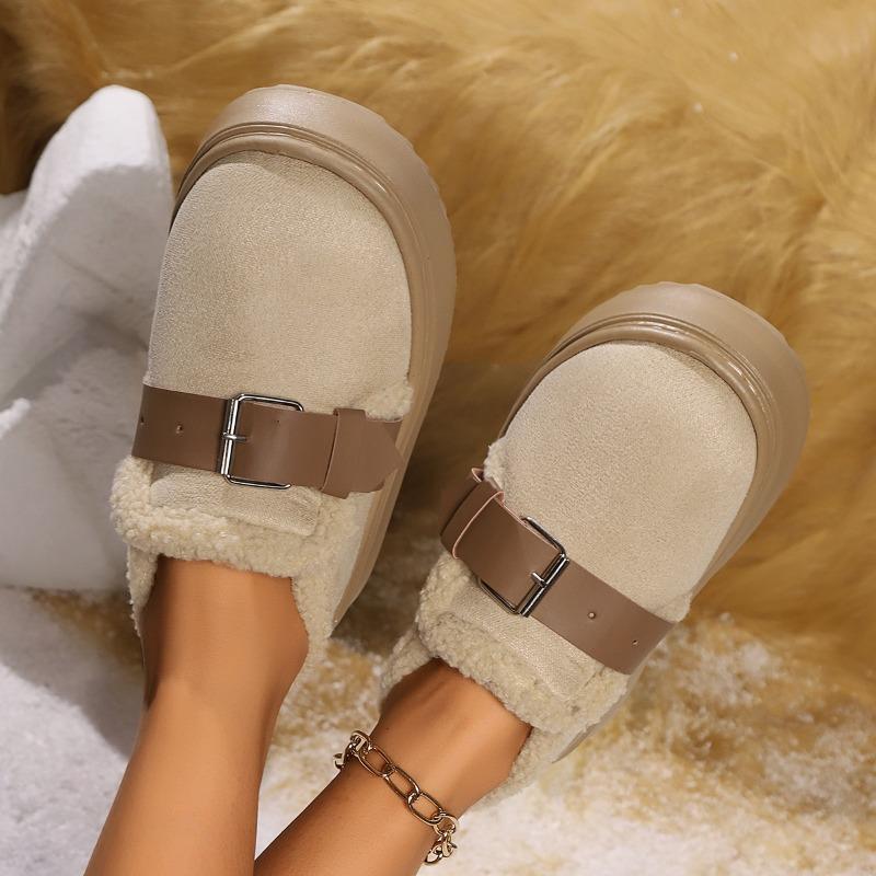 New Luxury Winter/Autumn Women's Shoes Plush Fashion Cotton Women's Flat Sole Slippers Platform Women Comfortable Snow Boots