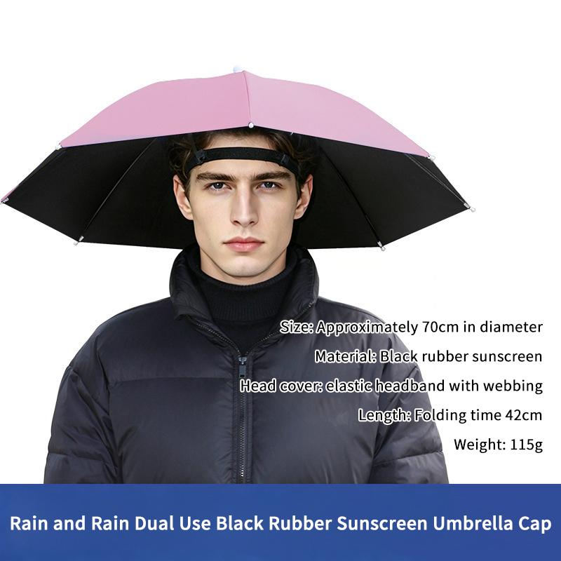 Portable Hands Free Umbrella Hat With Uv Resistance And Rain Proof Design Perfect For Hiking Fishing Gardening And Camping