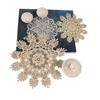 Beige Lace Floral Tablecloth & 3D Coasters Set - Heat-Resistant, Country Style Round Mats