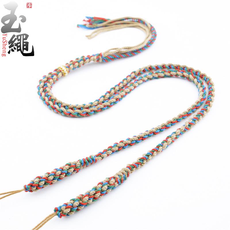 Tibetan Style Hand-Woven Cotton Thread Tangka Pendant Necklace Rope