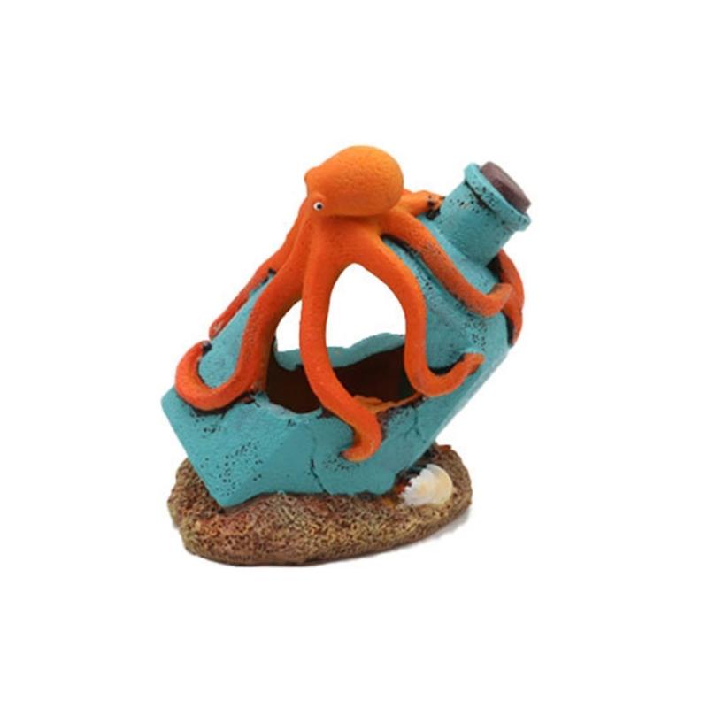 

Drifting Bottle Octopuses Aquascaping Stone For Fish Tanks Resin Decorations Safe Lightweight Design 1