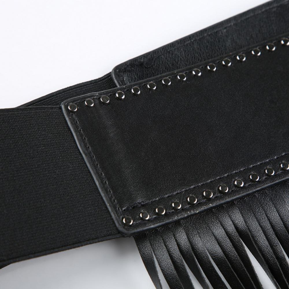 Zinc Zinc Alloy Rivets Belt Vintage Punk Belt Exaggerated Tassels Waistband Streetwear