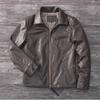 Chinese Size Classical 1930 Style Men Leather Jacket Uncoated Cracked Goatskin Leather Soft Slim Spring Autumn