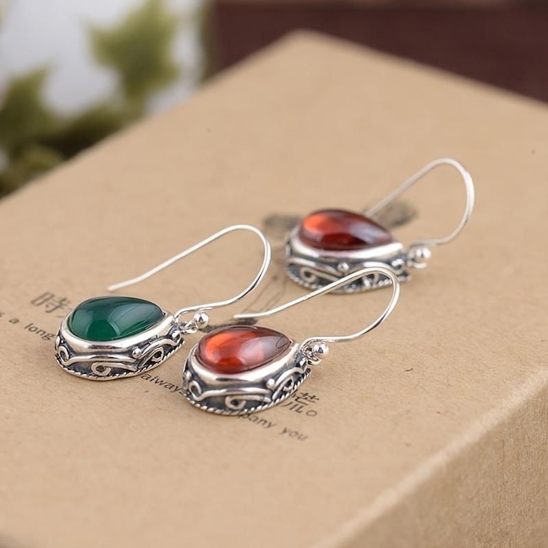 [Boho Earrings] Boho Retro 1 Pair Green Drop Earrings | Stylish for Casual Attire, Holiday Gift