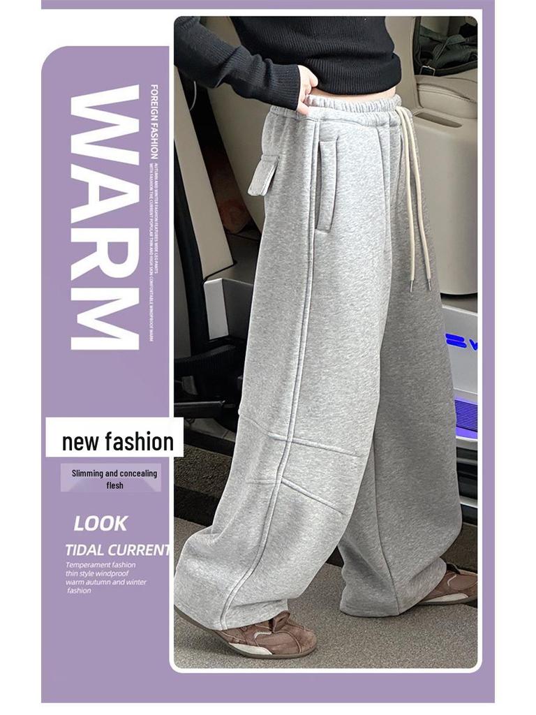 2025 Girls' Fleece Sweatpants: Spring & Autumn Casual Sports Style
