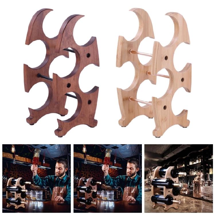 Convenient Wood Wine Storage Holder Stable Wine Bottle Rack 4 Slots Storage Stand Holder for Dining Room Decors