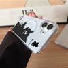 Magnetic Phone Case for iPhone 17 17E 16 16E 15 14 13 12 11 Air Pro Max Plus Cute Cat Pattern Transparent Soft TPU Slim Cover