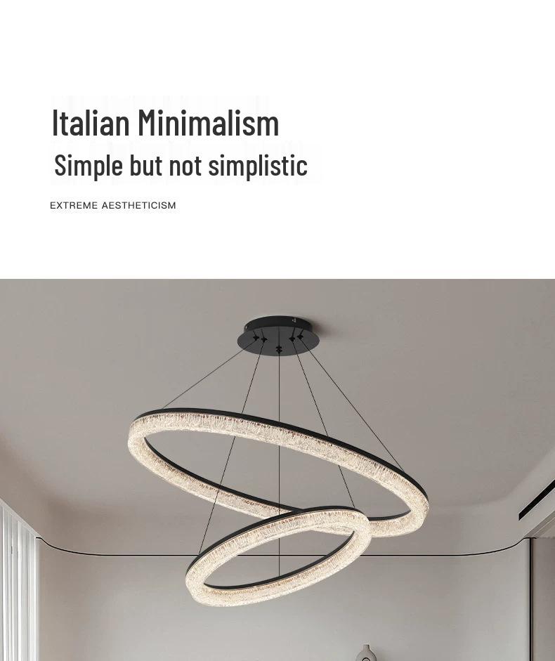 Light Luxury Italian Modern Chandelier - Grand Round Ring Nordic Lighting Fixture for Living Room or Hall