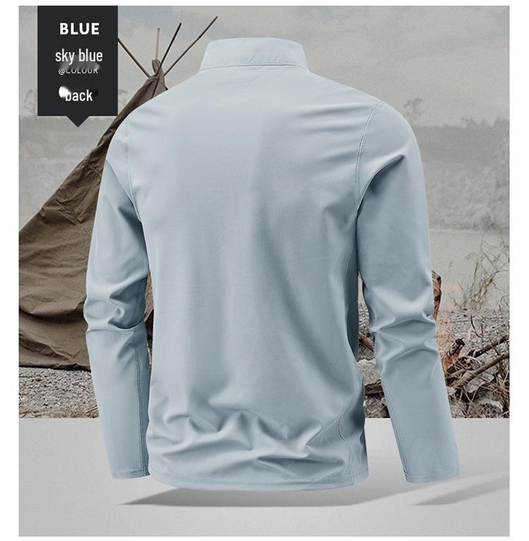 Men's Quick-Dry Long-Sleeve Half-Zip Base Layer for Spring & Autumn Running