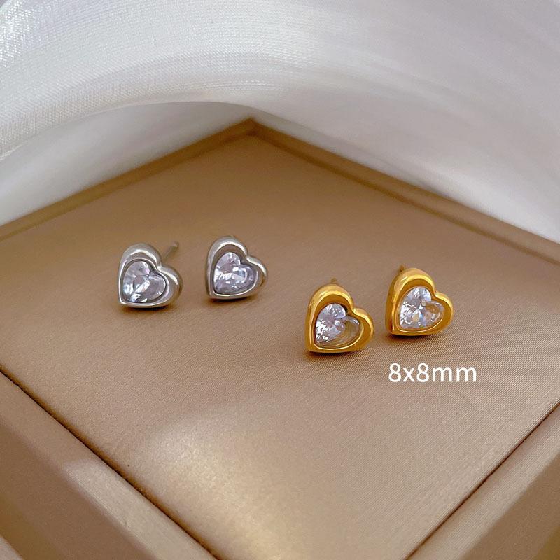 Mori Series Love Minimalist Stud Earrings Cold Men'S And Women'S Earrings Personality Temperament Banquet Earrings