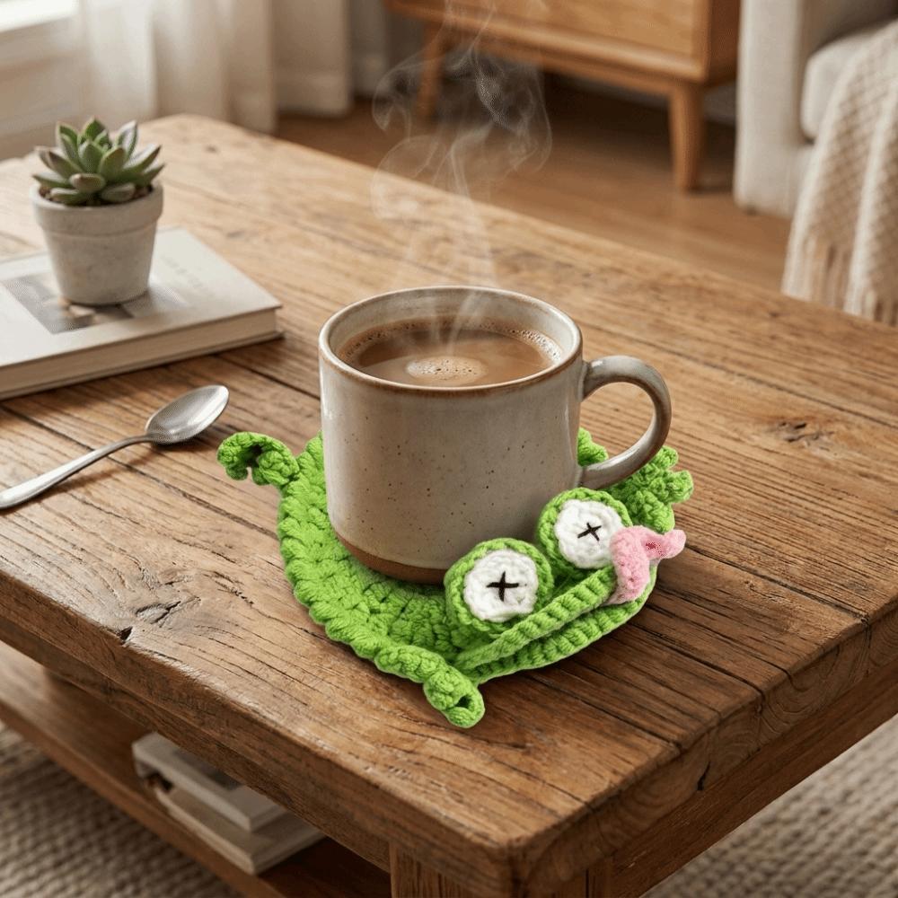 Cartoon Heat Resistant Pat Non-Slip Animal Drink Coaster Knitted Cup Mat  Kitchen Accessory