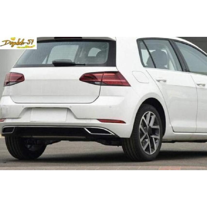 Rear ABS Chrome Bumper Diffuser Cover Trim 2PCS For VW Golf MK7 MK7.5 2018-