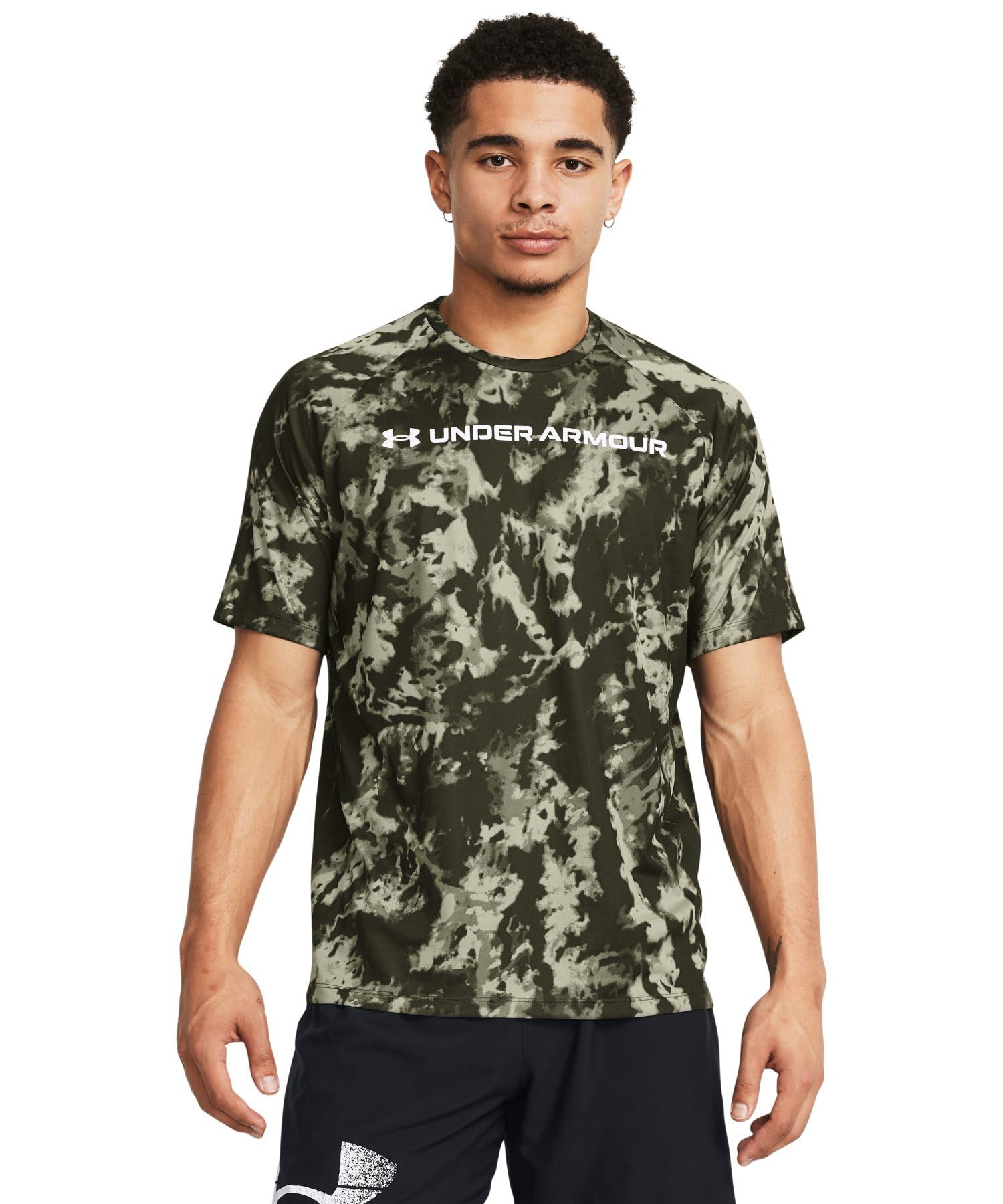 

UA TECH ABC CAMO SS Marine OD Green White XL [Under Armour] / /