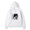 Unisex Attack on Titan Mikasa Ackerman Hoodie, Black White Manga Graphic Print Long Sleeve Pullover Hooded Sweatshirt Streetwear