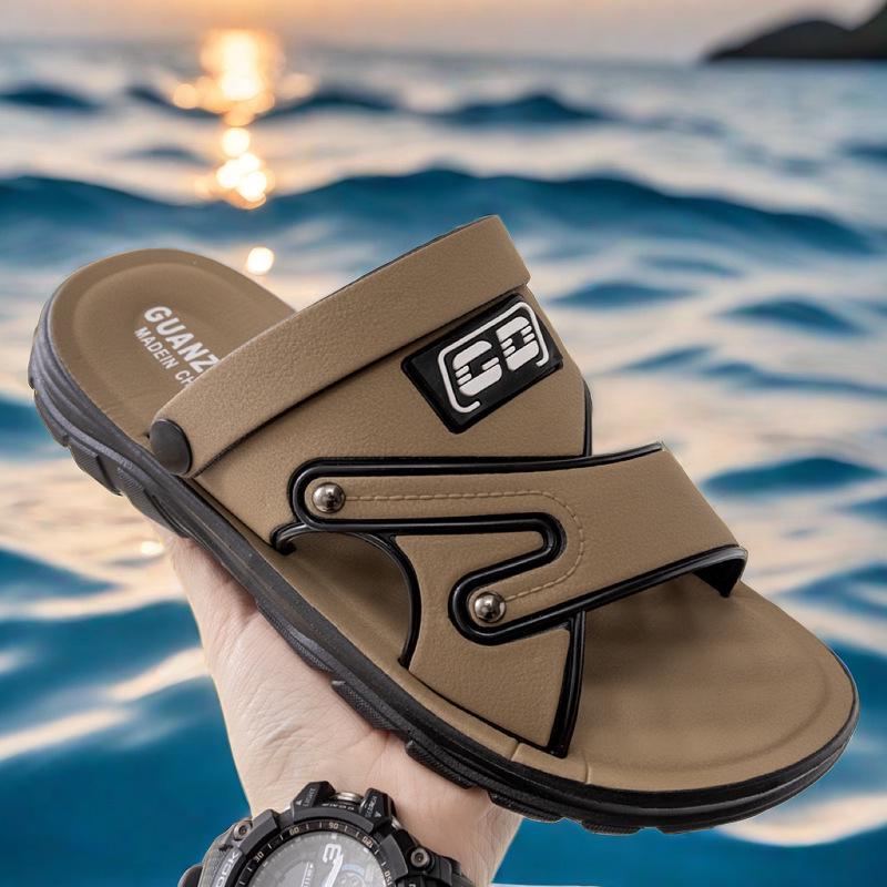 2025 Men's Leather Dual-Use Non-Slip Summer Beach Sandals & Slippers