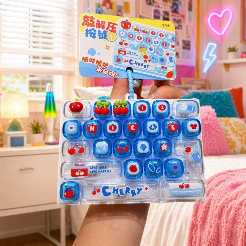 26-Key Mini Keyboard Pendant Transparent Dual-Tone Keyboard Keychain Kids Bag Pendant