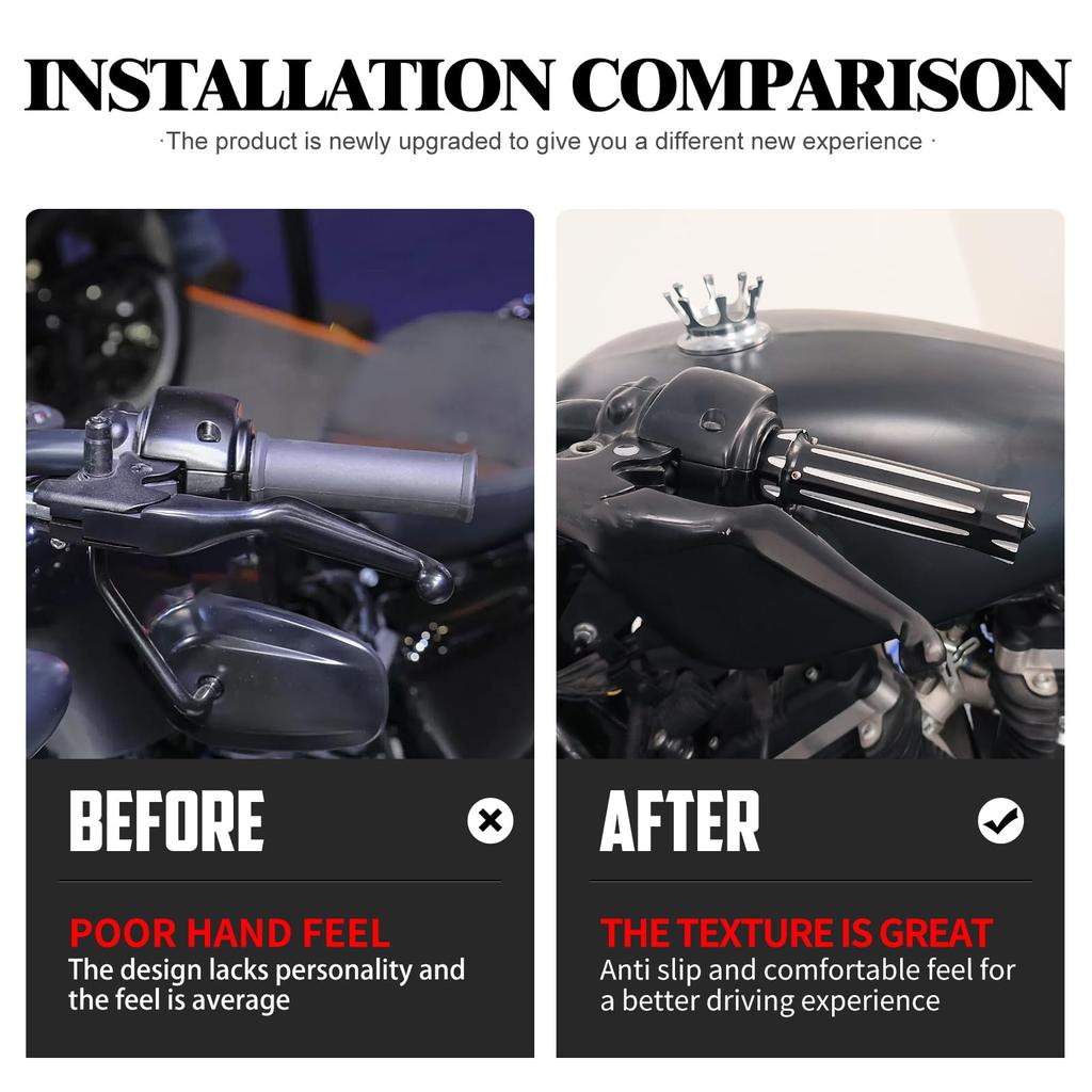 HCmotorku Motorcycle 1 Inch Grip Handle Grip Universal Handlebar Hand