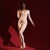 Ultra-Thin Jumpsuits Women Sexy Open Crotch Pantyhose Lady Erotic Lingerie Crotchless Tights Long Sleeve Bodysuits Stocking