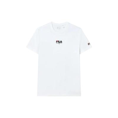 Einfarbiges Buchstabenlogo Sportmode Rundhals Strick Kurzarm T-Shirt Herren Tops Weiß F51M228198FWT
