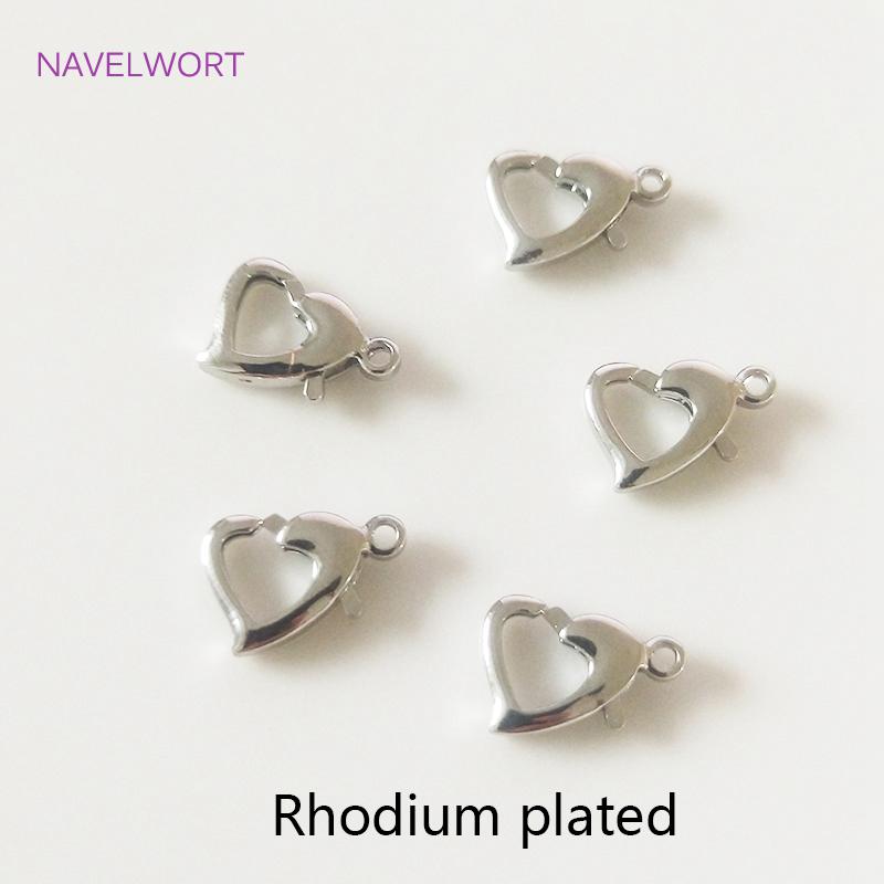 Fashion 14K/18K Gold Plated Heart Lobster Claw Clasp High Quality Brass Metal Lobster Clasps Extension Chains Wholesale