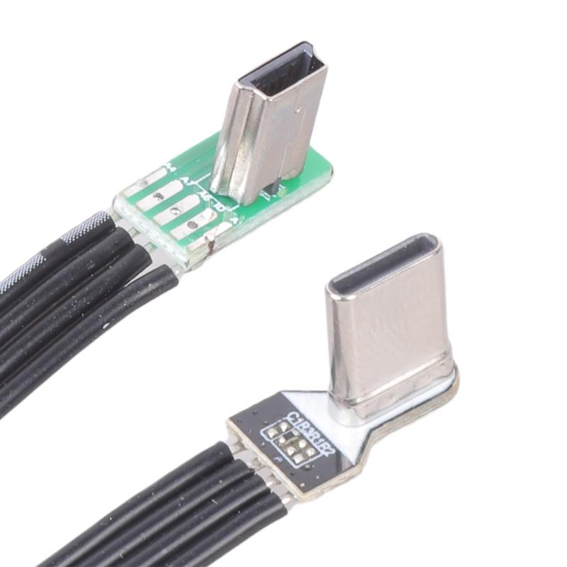 Multiple Length Option Right Angle To USB Charging Wire For Portable Devices Charging Cord Data Transfer