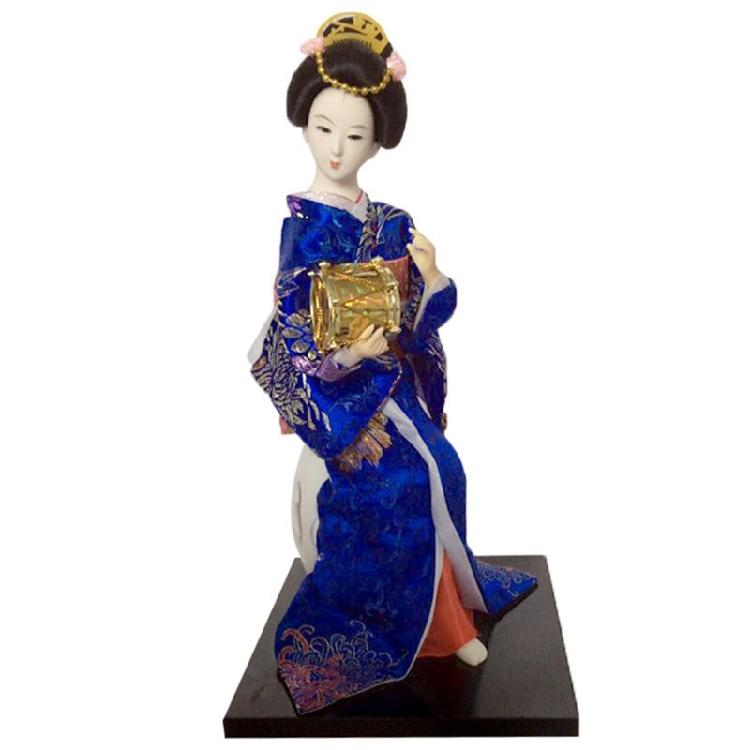 Elegant 12Inch Geisha Dolls with Detailed Painting and Clorhing Japanese Kimono Figure for Cultural Display Ornament