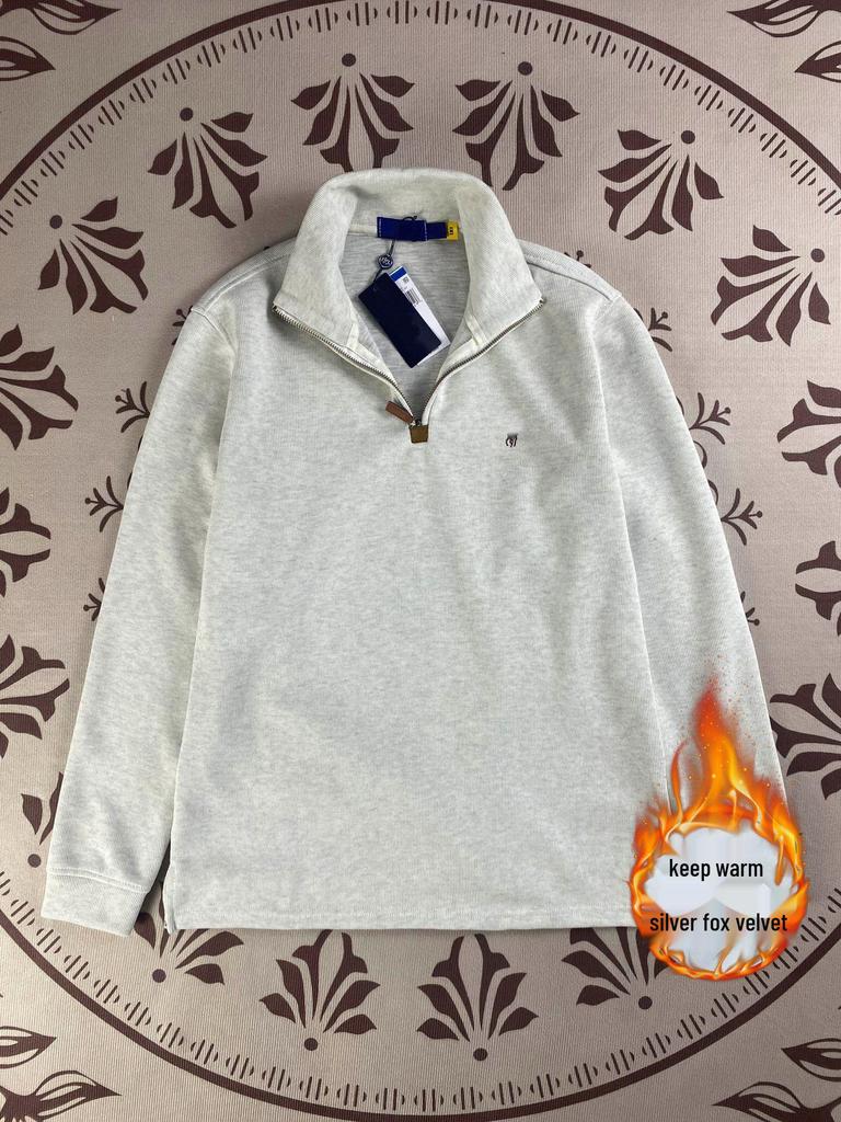 Moletom Unissex Vintage RL Ralph Lauren: Camisa Polo Feminina de Manga Longa e Masculina com Meio Zíper e Gola Reversível, Caimento Solto, Estilo Americano.