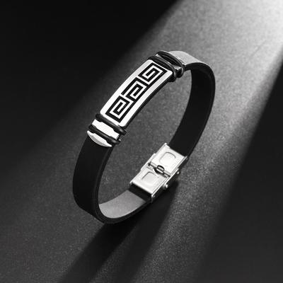 Metall-Armreif Sport Herren Silikonarmband Mode Geometrisches Hohlarmband Herren Urlaubsmitbringsel Geschenk