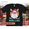 Vintage Sunset SheS a Bad Mama Llama T Shirt Llamas Lover Mother Day Love Mom Forever Retro Mammy Vintage Washed Stretched