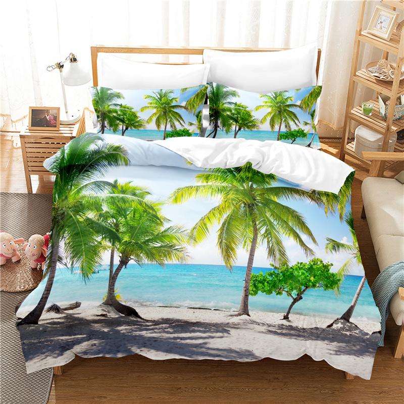 Bedspreads Cover With Pillowcases Beautiful Sea Scenery Duvet Cover Set Queen Extra Flexible Comfortable Bedroom Sets Bedding