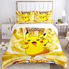 3pcs bedding set Pikachu Electric Includes 1 Comforter + 2 Pillowcases, Without Pillow Inserts, Soft Comfortable, Lightweight Breathable, Pr