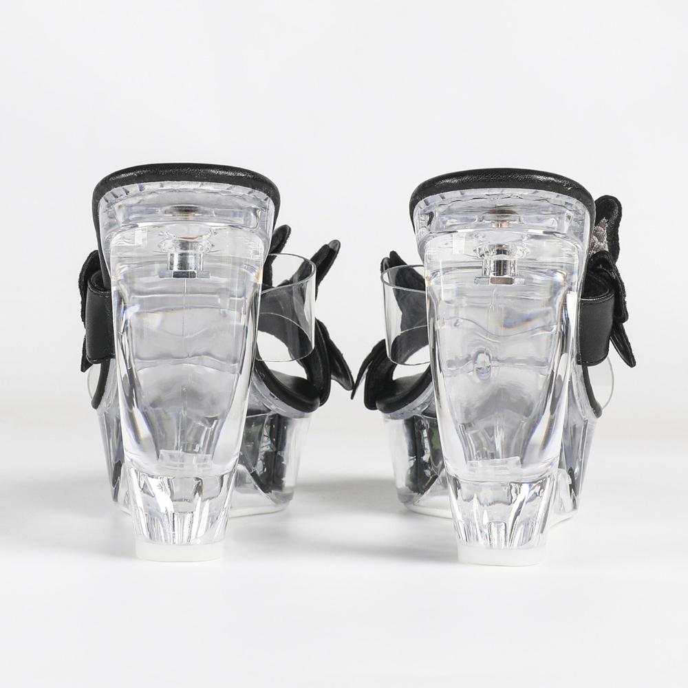 10.5CM Transparent Special Wedge Slippers, Crystal Platform Open Toe Slides, Sexy Nightclub Shoes LFD-1108WG-H44