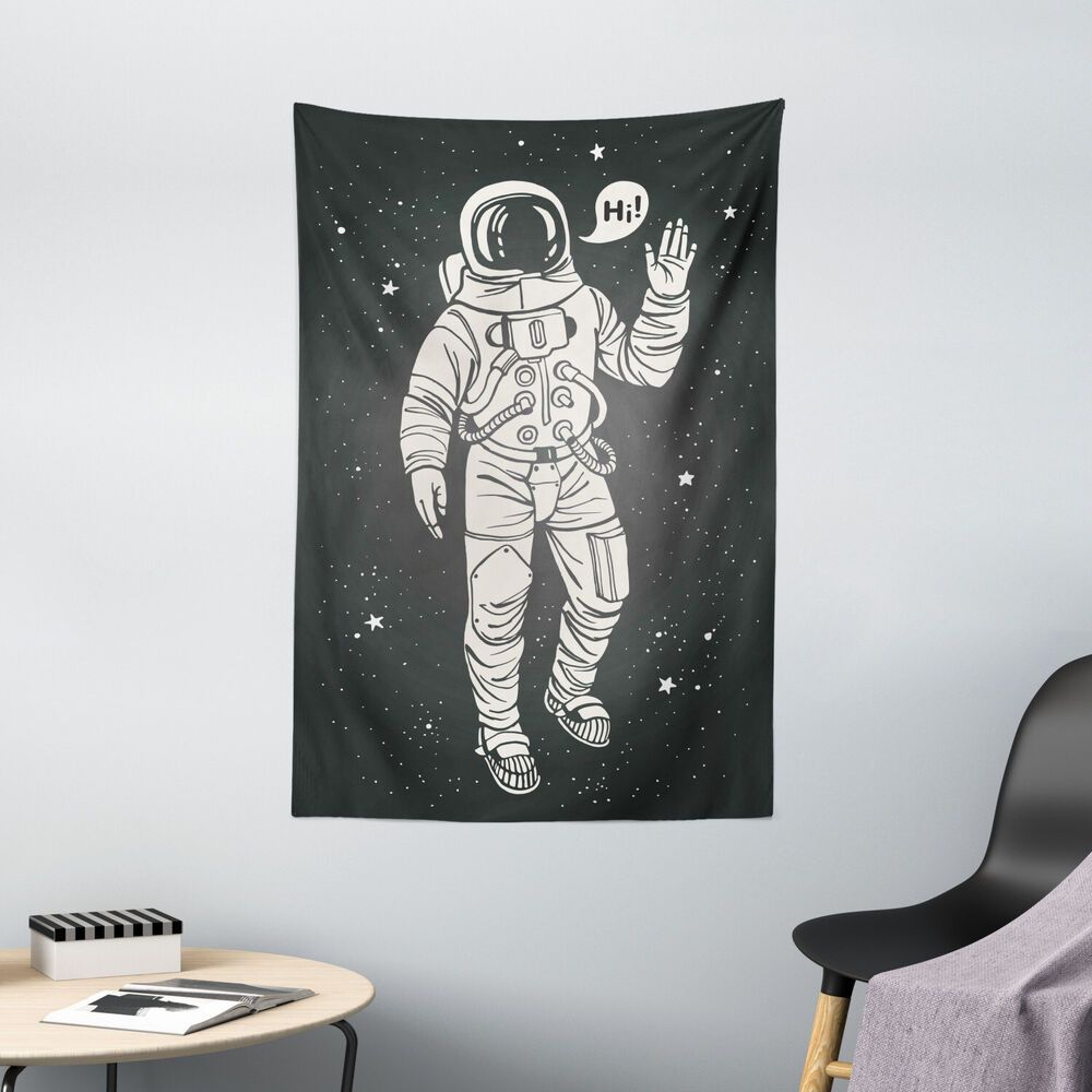 Tapestry nebula cartoon astronaut space 75x100 чёрный