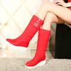 Women Down Snow Boots Cotton Shoes South Korea Style Platform Wedges Mid Calf Boots Female Plush Warm Inner 2025 Fashion