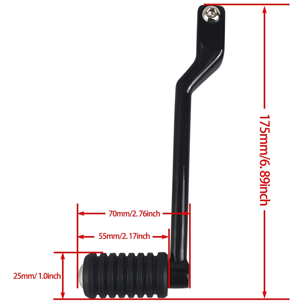 WOWTK Heel Shift Rear Shift Lever for FL Softail Touring Road Glide Electra Road King Street Glide and Trike Models Black Lever, Harley-Davidson