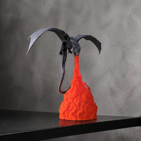 Table Decoration Dragon Bookshelf Nook Light, Fire-Breathing Fantasy Shelf Decor, LED Handmade Art Sculpture Night Lamp for Bedroom Living Room Office
