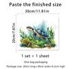 Seaweed Sea Turtle Wall Sticker Bathroom Living Room Background Decorations Wallpaper Creative Animals Self Adhesive Stickers