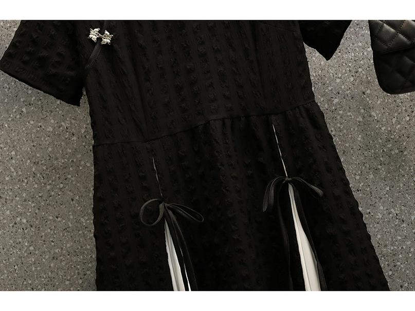 Women's Plus Size Summer Qipao: Gentle Chinese Style Tea Break Little Black Dress