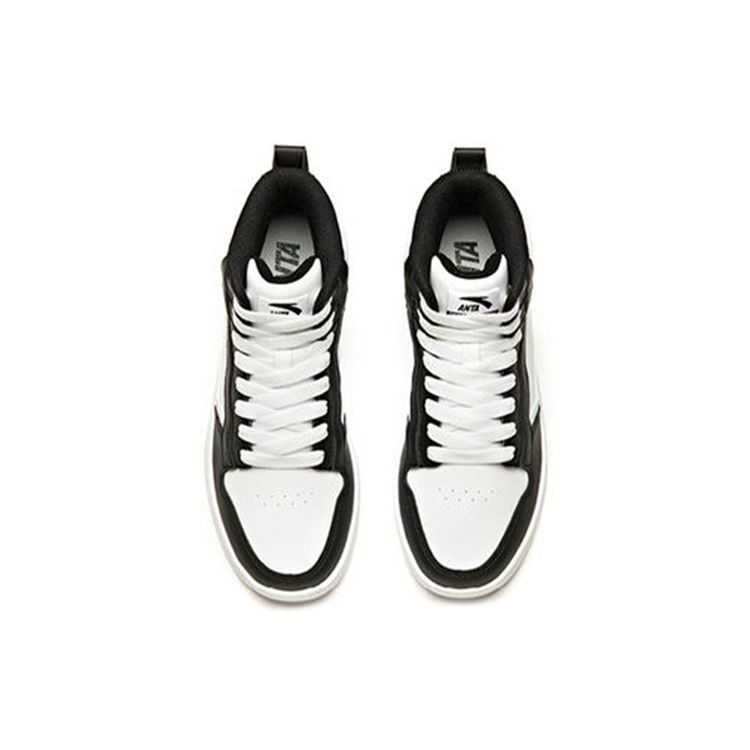 Anta Lifestyle Series Non-Slip Shock Absorbing High-Top Sneakers Women Sneakers White Black 92948088-6