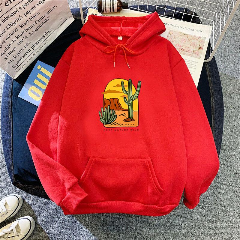 Women's Fleece Hoodie Hooded Top for Autumn and Winter Ladies Pattern Print Long Sleeve Pullover Sweatshirt