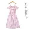 Foreign Trade European and American Single One piece Dress Women Summer New off-Shoulder Sweet French style Temperament off-Shoulder Sling Long dress