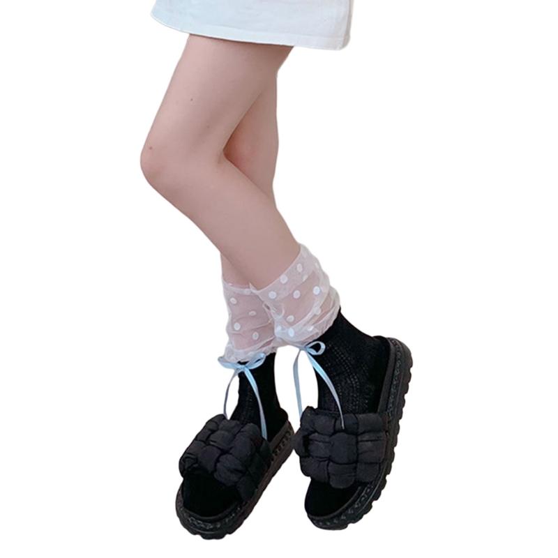 Womens Calf Socks, Sweet Girl Lace Ruffle Knee Socks Fashion Ladies Girl Princess Mesh Patchwork Socks Stockings