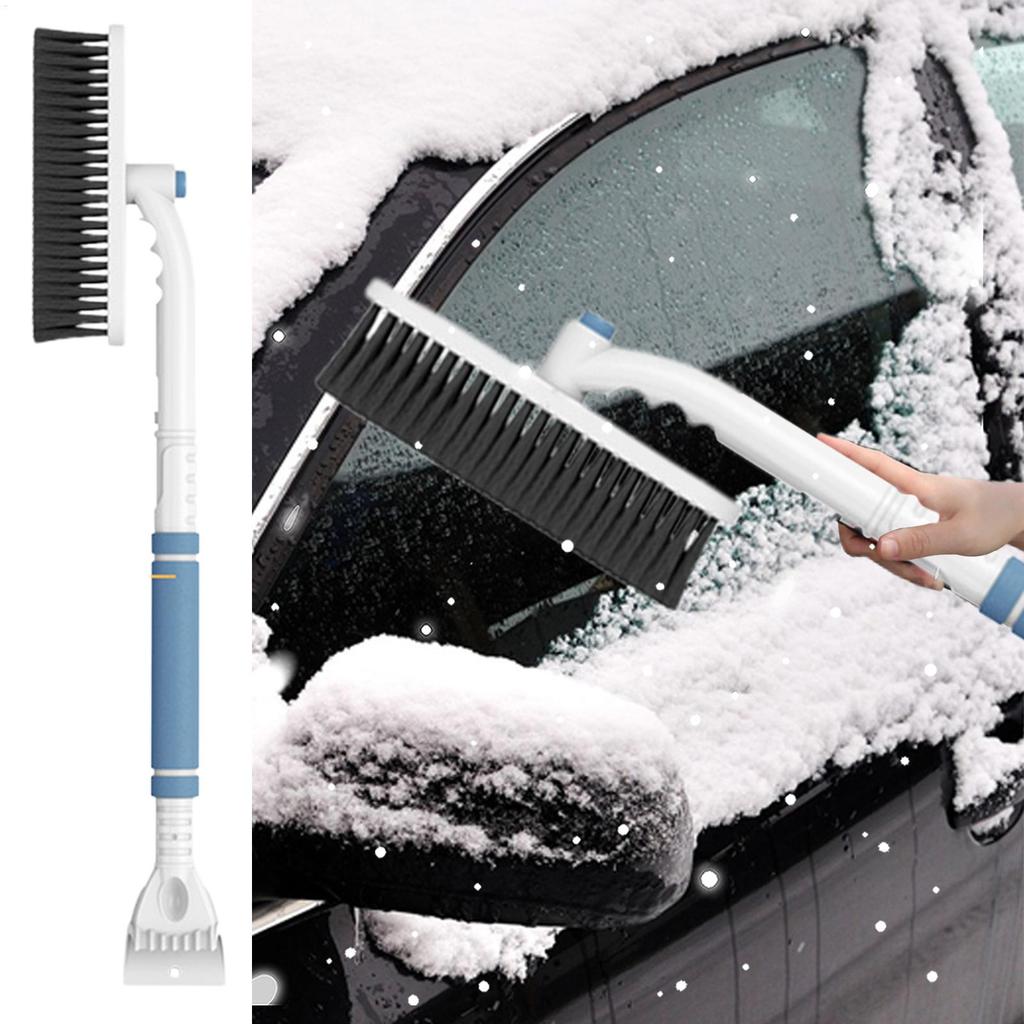 Snow Brush for Car Adjustable Long Handle Cleaner 360 Degree Pivoting Car Ice Scraper for SUV Truck Vehicle Sedans Scooters Roof