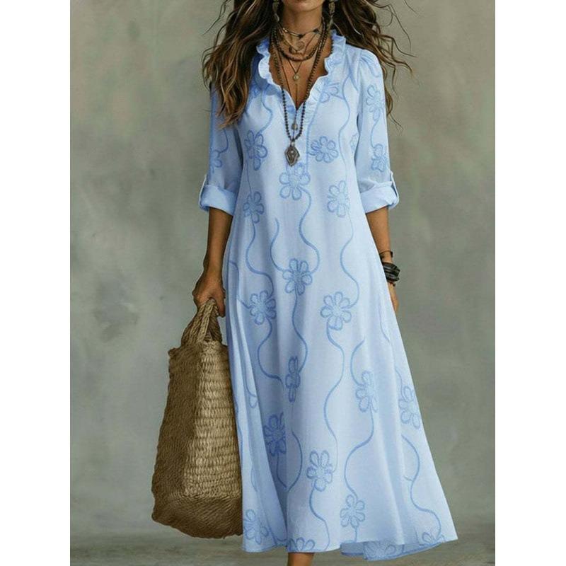 HNXC Women's Fashion Autumn Winter Long Sleeve POLO Neck Casual Dresses Classic Exquisite