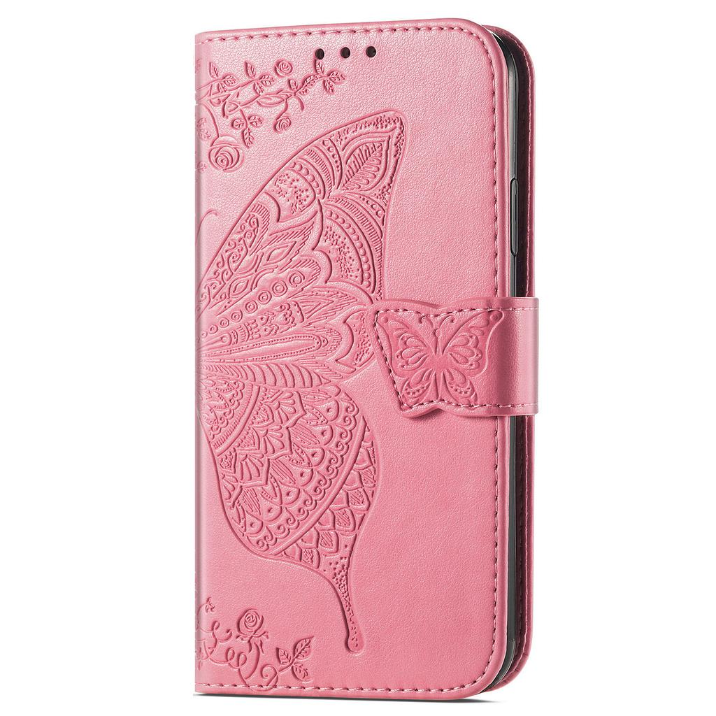 Butterfly Embossed Leather Wallet Flip Case for Samsung Galaxy S26 S25 S24 S23 S22 S21 S20 Ultra Plus FE Edge, Card Holder Cover