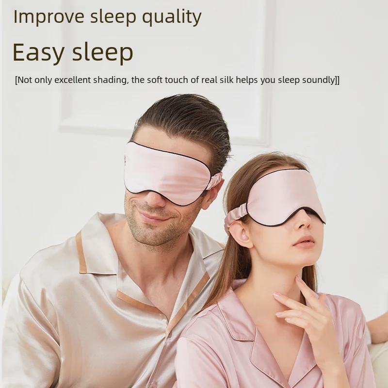 19 Mommy Double-Sided Mulberry Silk Blackout Eye Mask with Printed Logo - Ideal for Sleep, Travel, and Breaks